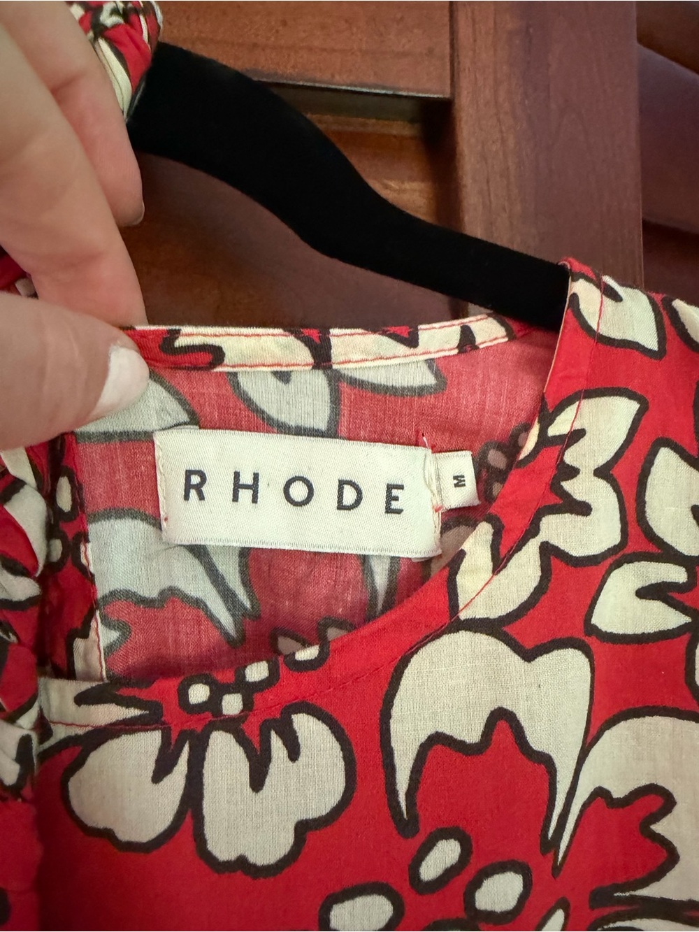RHODE Red and Cream Floral Dress - Picture 2 of 2